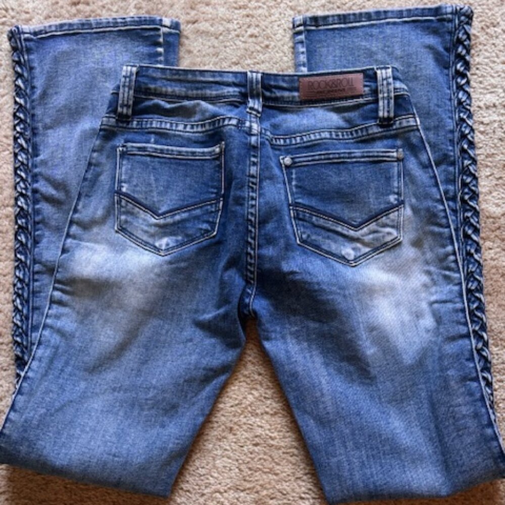 Rock & Roll Cowgirl Braid Detailed Jeans (Never Worn)